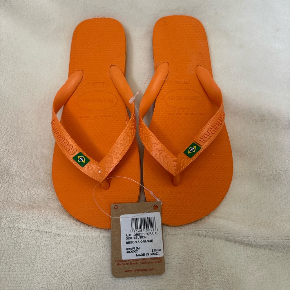 Havaianas Flip Flops Unisex Original Brazil Rubber Sandals Beach Shoes 9/10W 8M